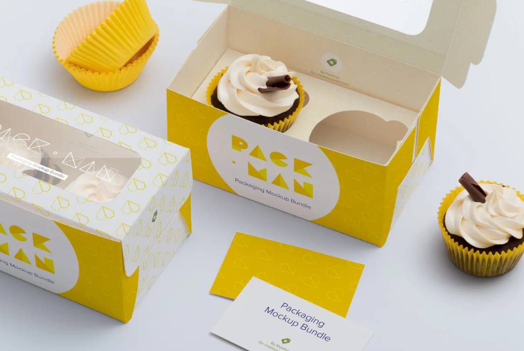 Cupcake Packaging Mockup PSD