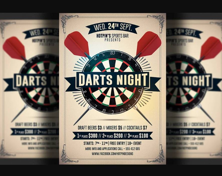 Darts Night Promotional Flyer Template