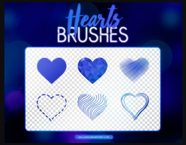 Decorative Hearts Brushes Set