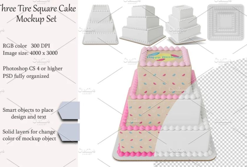 Editable Cake Mockup Set