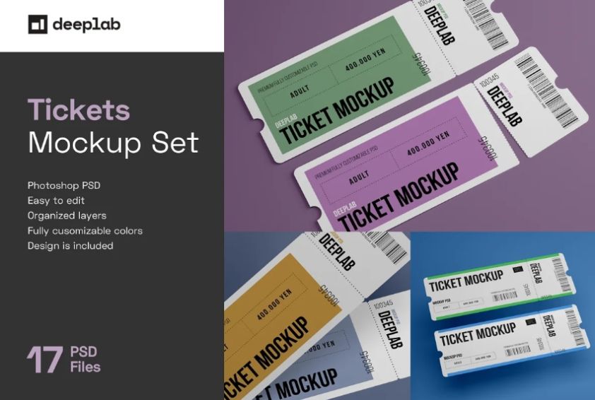 Editable Ticket Mockup Set
