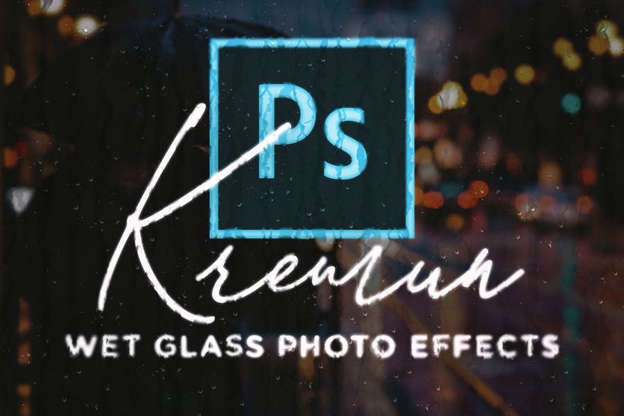 Editable Wet Glass Photo Effect