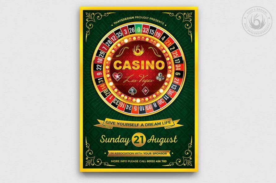 Editable casino Flyer Design PSD