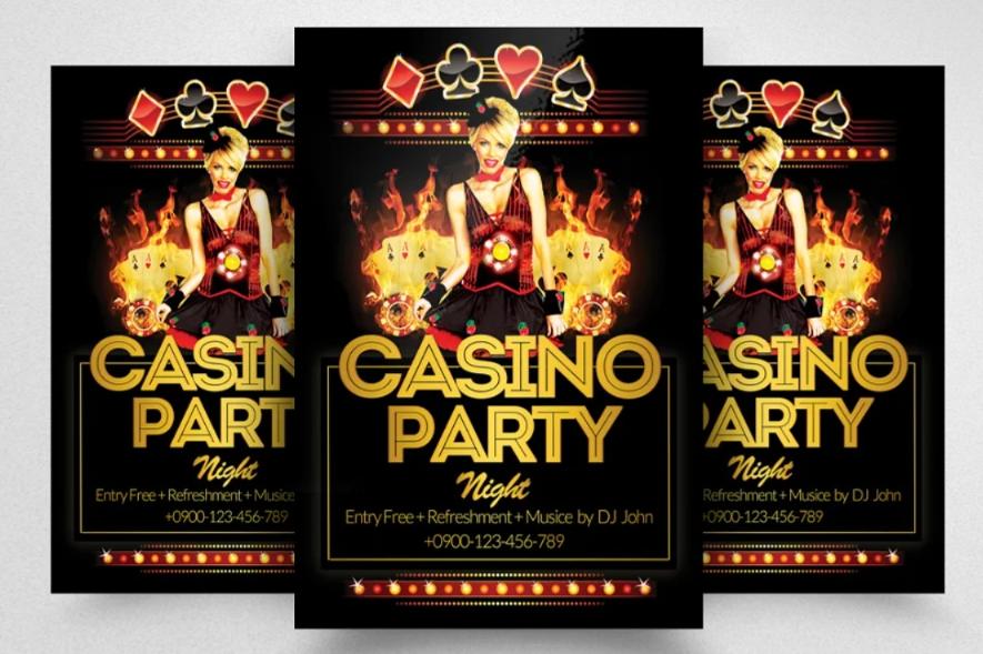 Elegant Casino Party Flyer Design