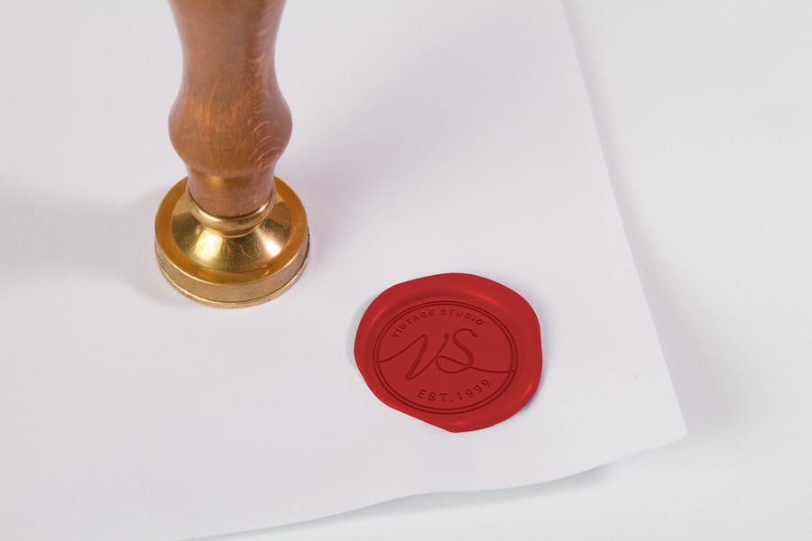 Elegant Wax Seal Stamp Mockup