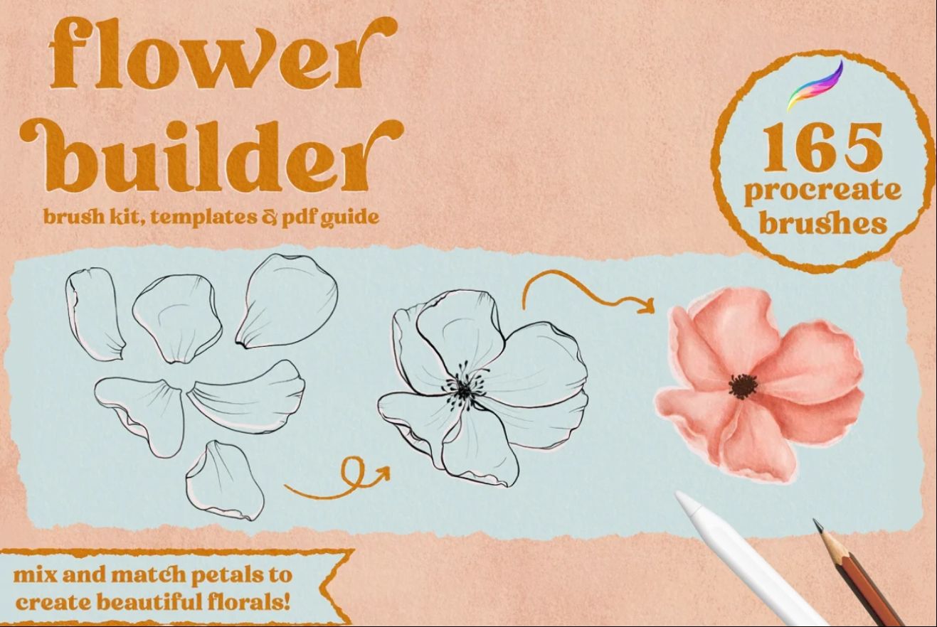 Flower Builder Kit for Procreate