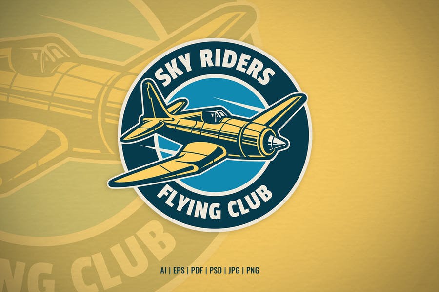Flying Club Logo Design Template