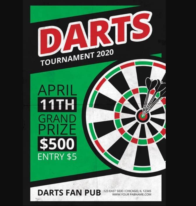 Free Darts Promotional Flyer Template