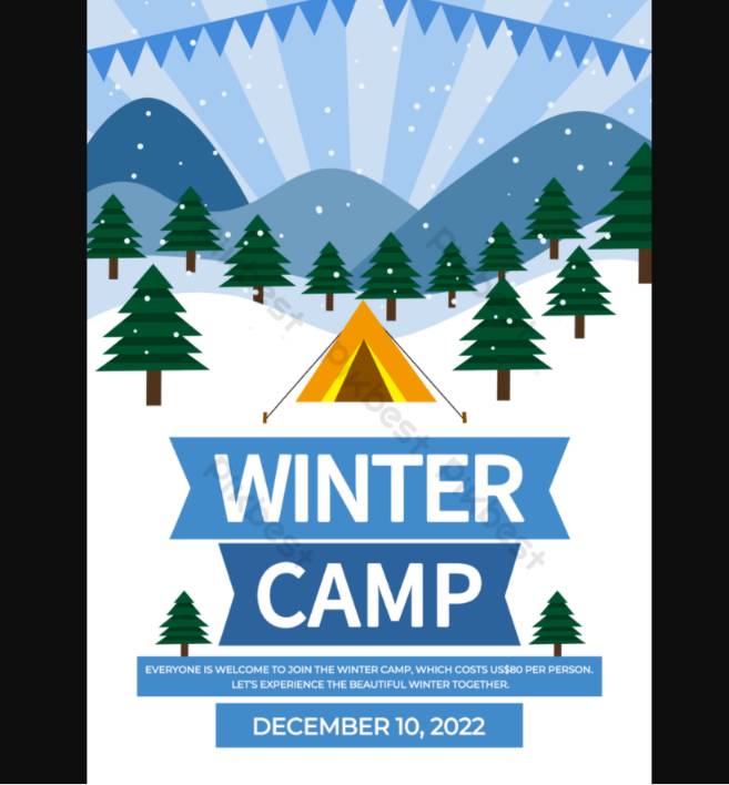 Free Editable Winter Camp Flyer