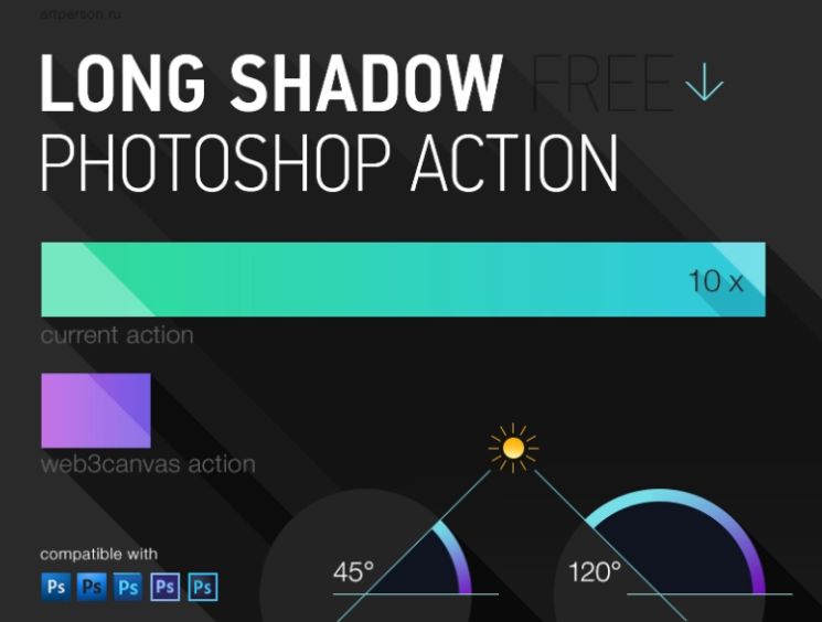 Free Long Shadow Photoshop Effect