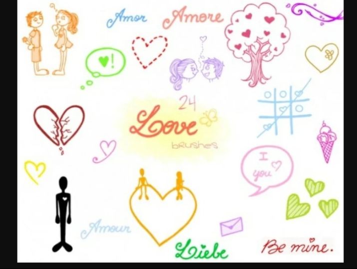 Free Love Doodle Brushes Set