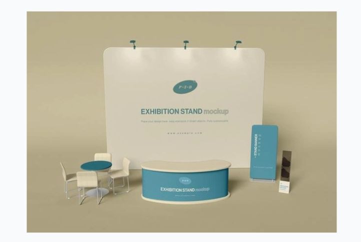 Free Realistic Exhibition Stand Mockup