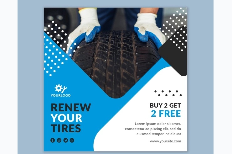 Free Square Tire Promotional Flyer