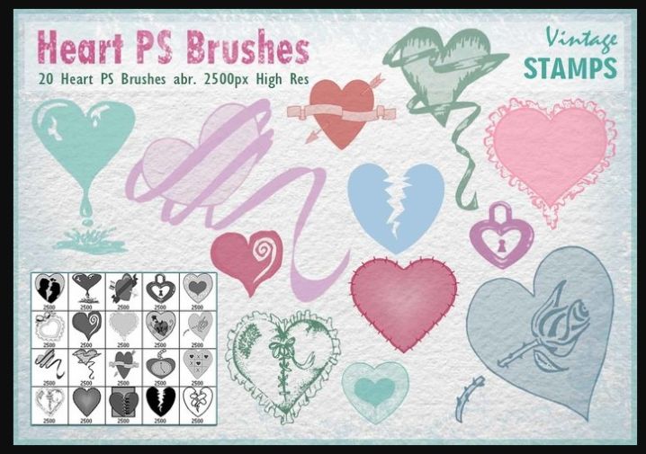 Free Heart PS Brushes