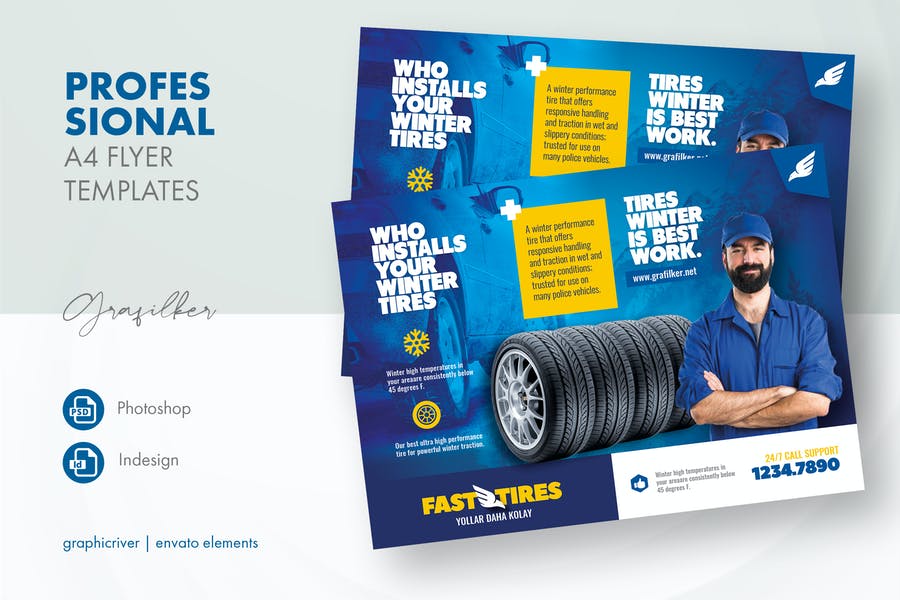 Fully Layered Tire Shop Promotional Flyer
