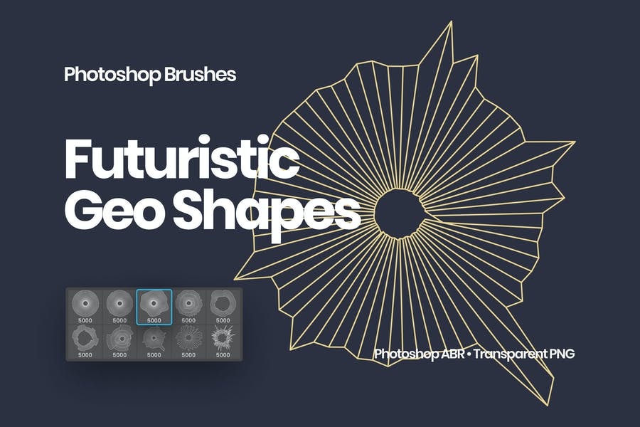 Futuristic Geometric Brushes Set