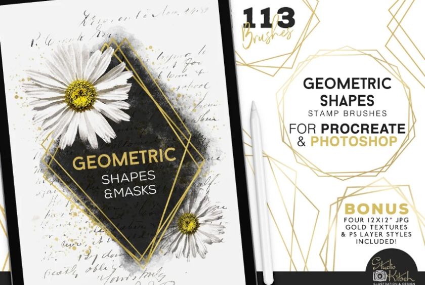 Geometric Shapes for Photoshop and Procreate