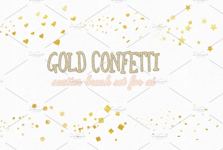 Gold Confetti Brush Designs