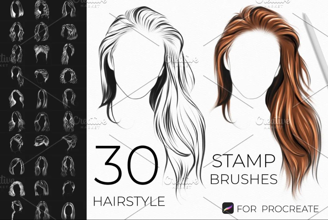 Hair Style Stamp Brushes