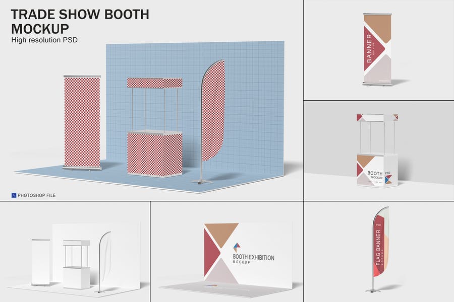 High Resolution Trade Show Booth PSD