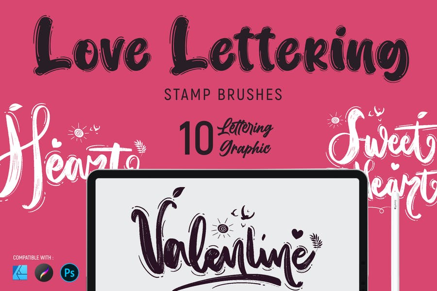 Love Lettering Stamp Brushes