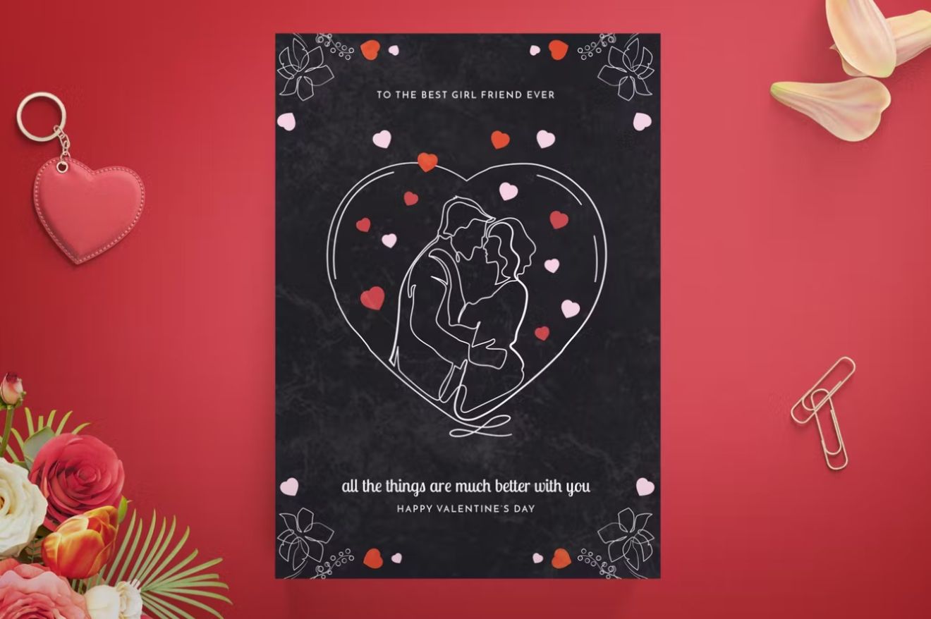 Minimal Valentines Day flyer Template