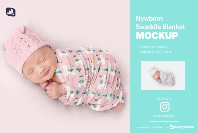 Newborn Swaddle Mockup PSD