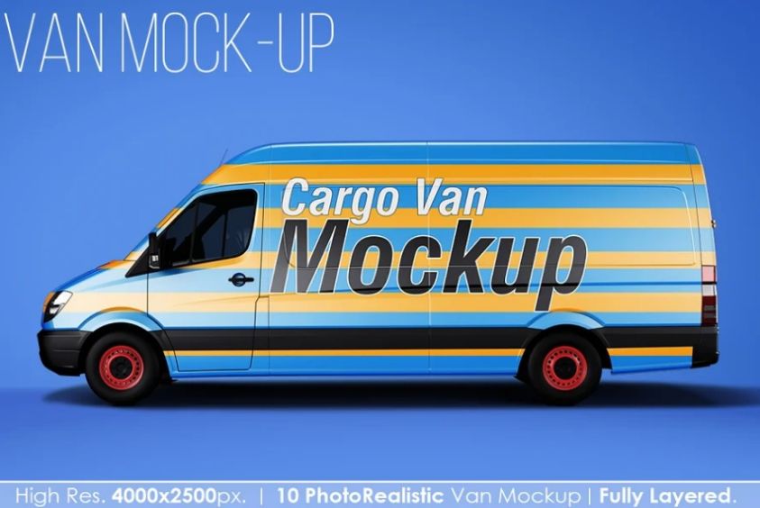 Photo Realistic Delivery Van Mockup