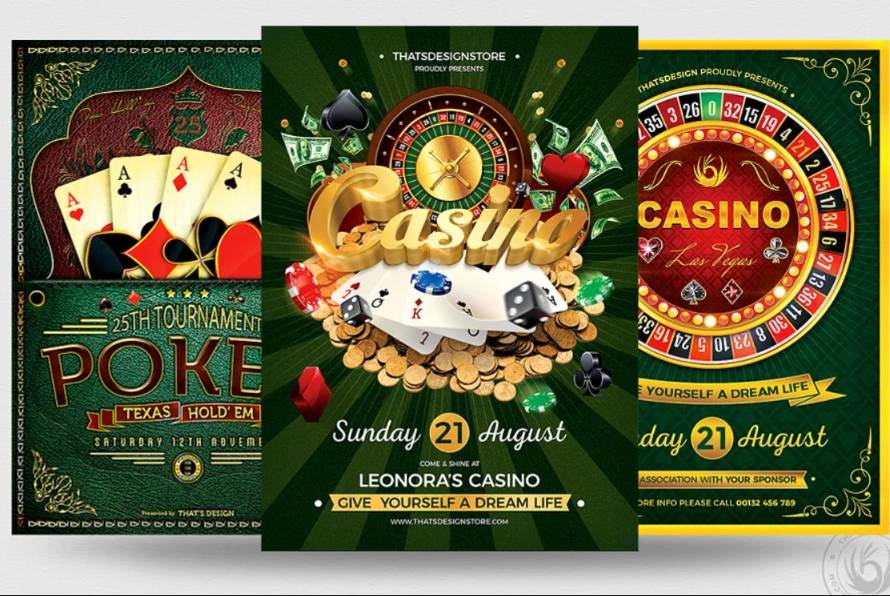 Poker and Casino Night Flyer Template Bundle
