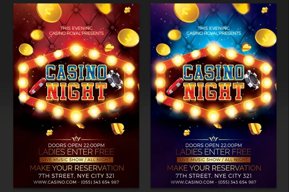 Print Ready casino Night Flyer Template