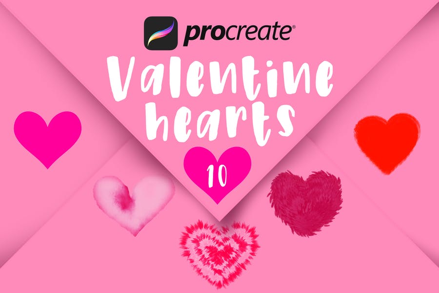 Procreate Valentine Hearts Brush Pack