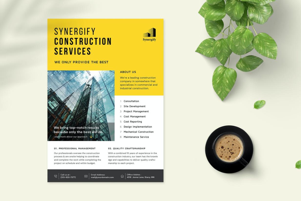 Professional Construction Flyyer Template
