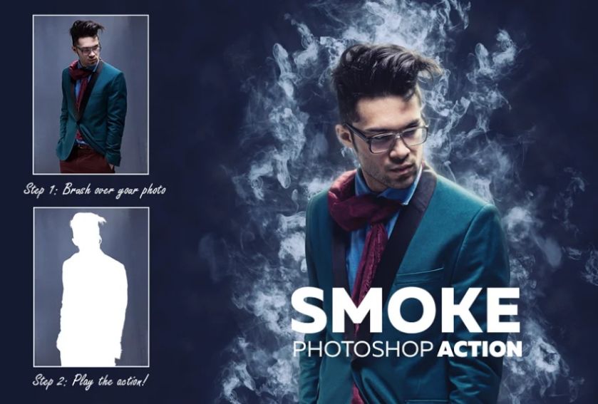 smoke photoshop action free download