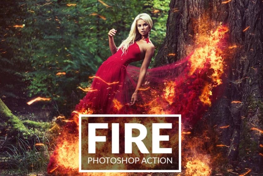 Realistic Fire Photo Action