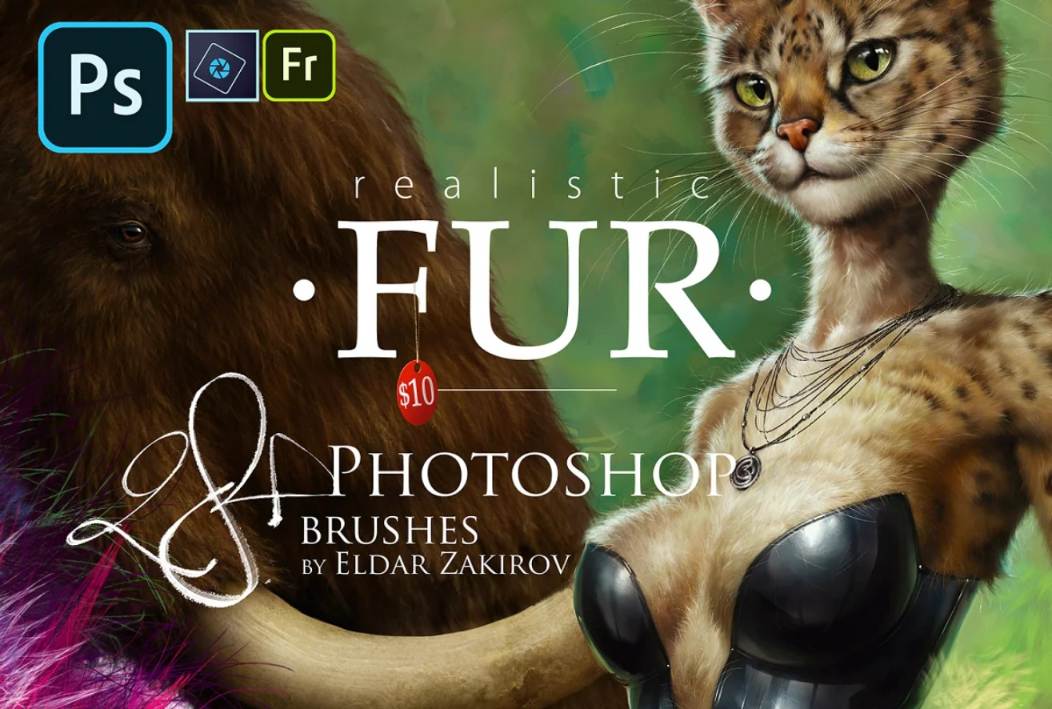 Realistic Fur Photoshop Brushes Set