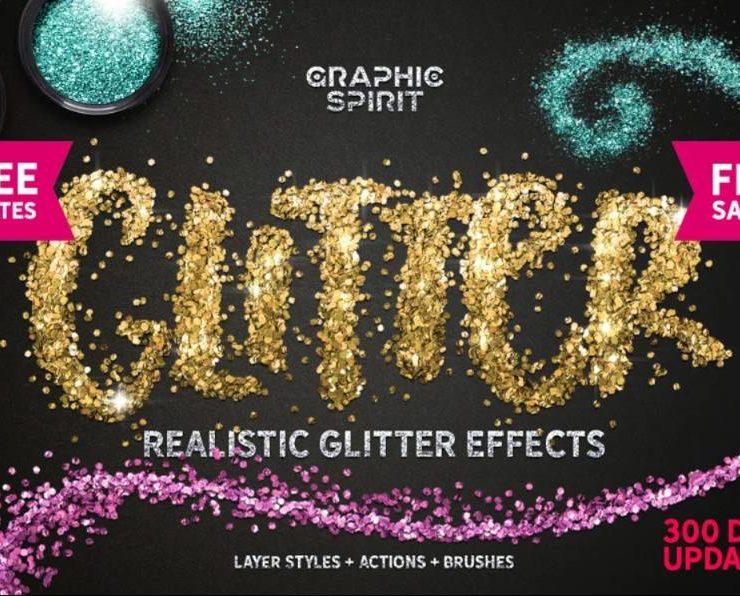 15+ Glitter Photoshop Actions Effects ATN Free Download