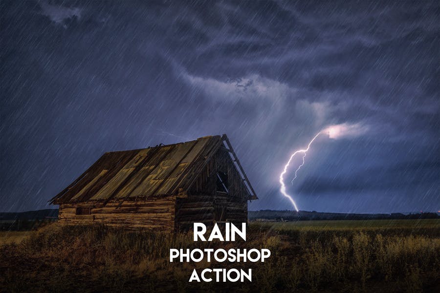 Realistic Rain Photoshop Action