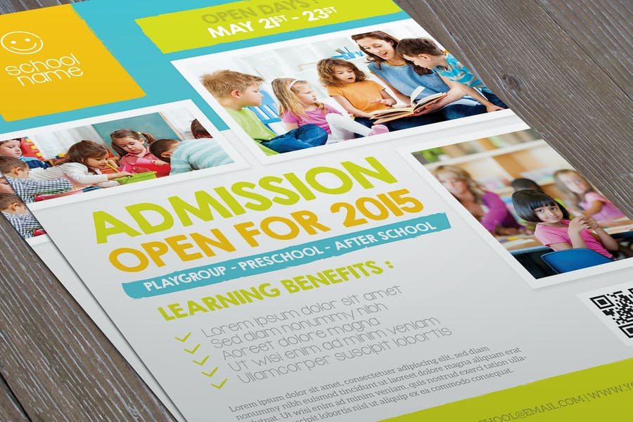 School Admission Poster Template