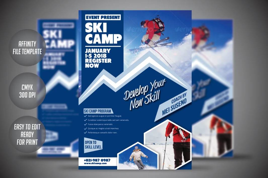 Ski Camp Flyer Template PSD