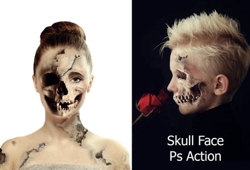 Skull Face Photoshop Action
