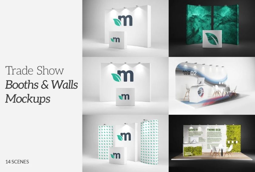 Trade Show Wall and Booth Mockup
