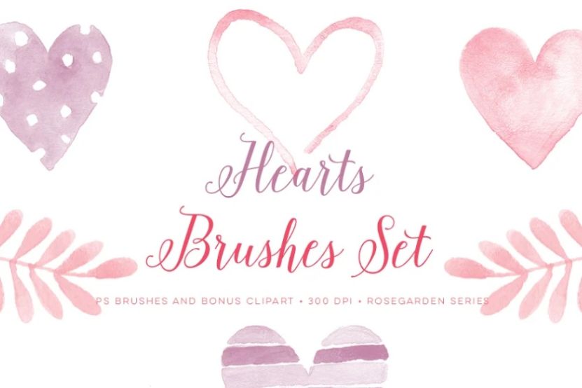 Valentine Hearts Brushes Pack
