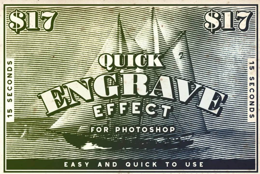 money engraving photoshop action free download