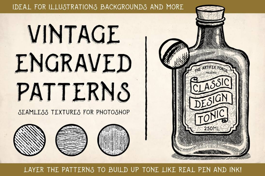 Vintage Engraved Patterns for Photoshop