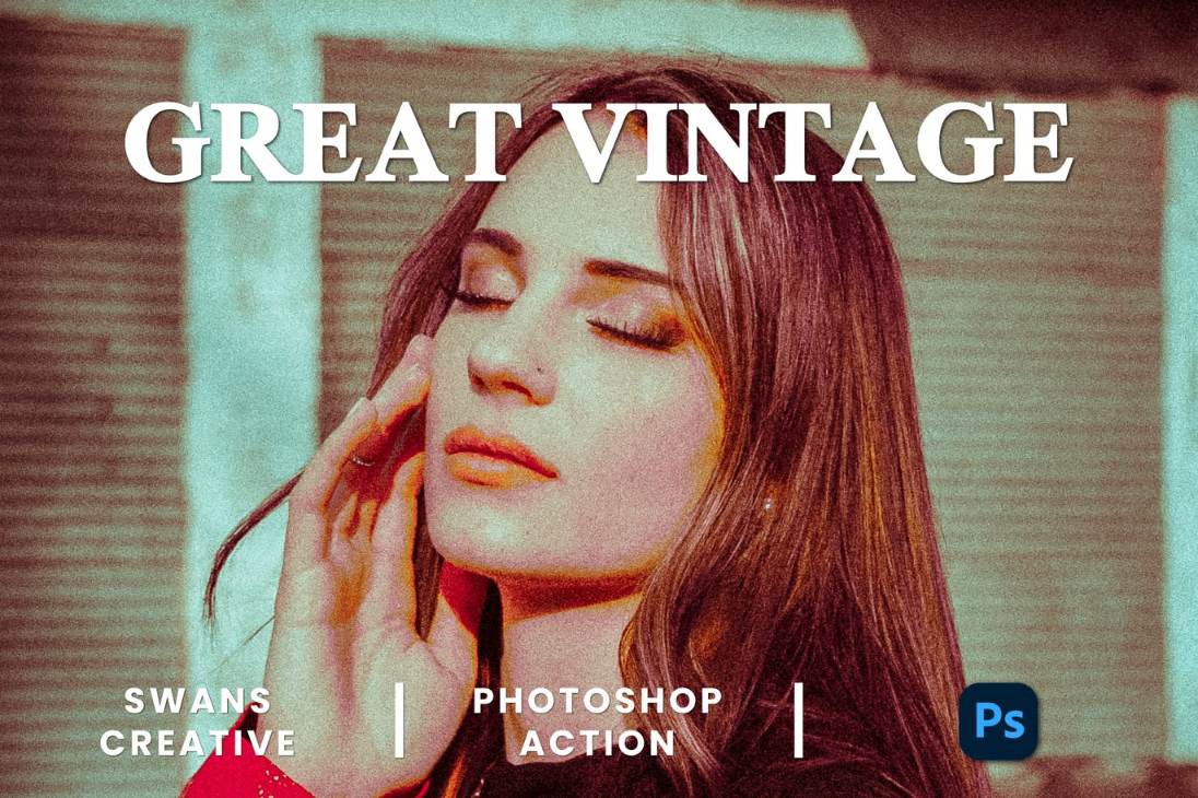 download action photoshop vintage effect