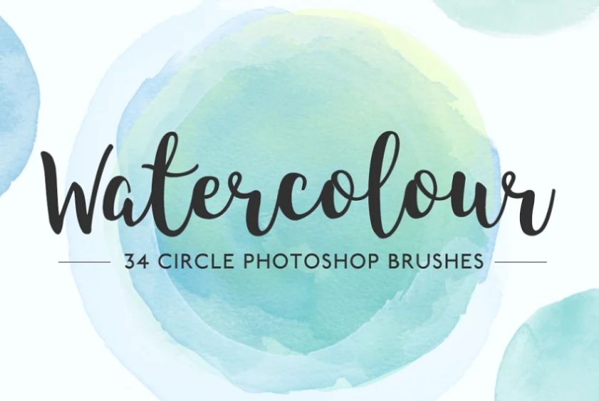 Watercolor Circle Brushes Set