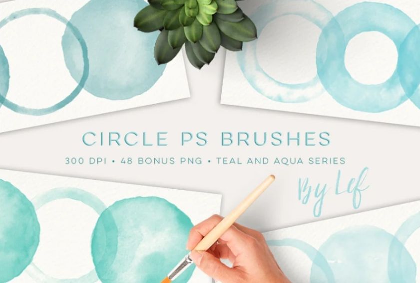 Watercolor Rings and Circles Brushes