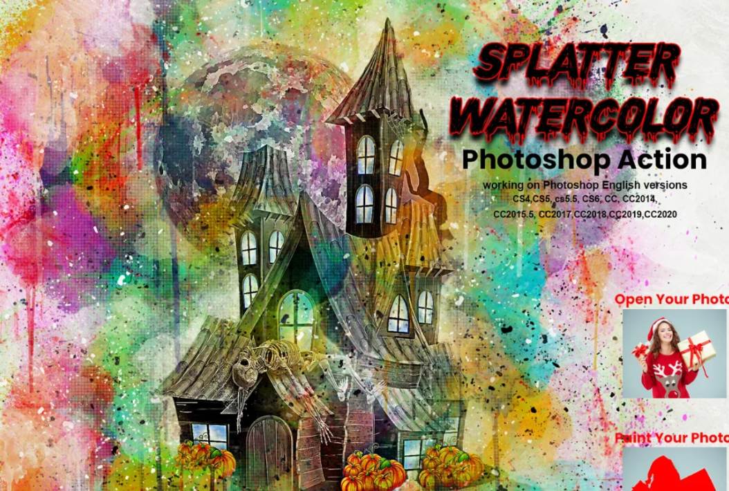 Watercolor Splatter Photoshop Effect