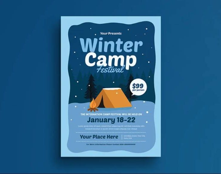 Winter Camp Flyer Template
