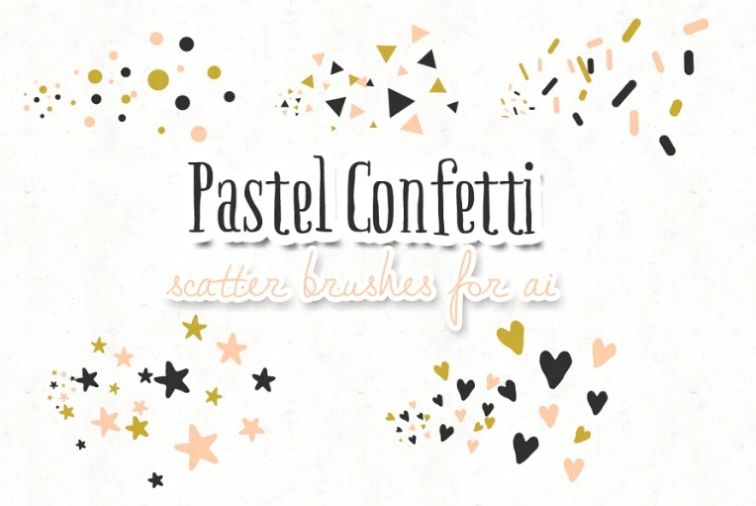pastel Confetti Brush Designs